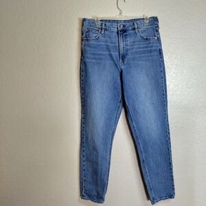 GAP mom jean high rise jeans Blue Sz 32/14 Tall